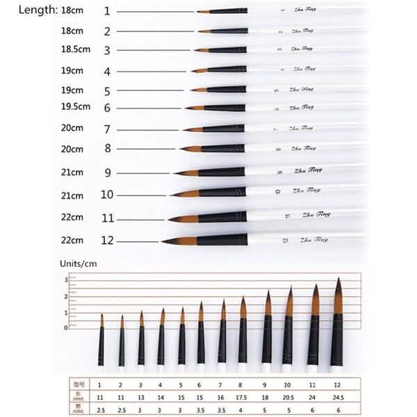 12-Piece Set: Artist Watercolor Painting Brushes DailySale