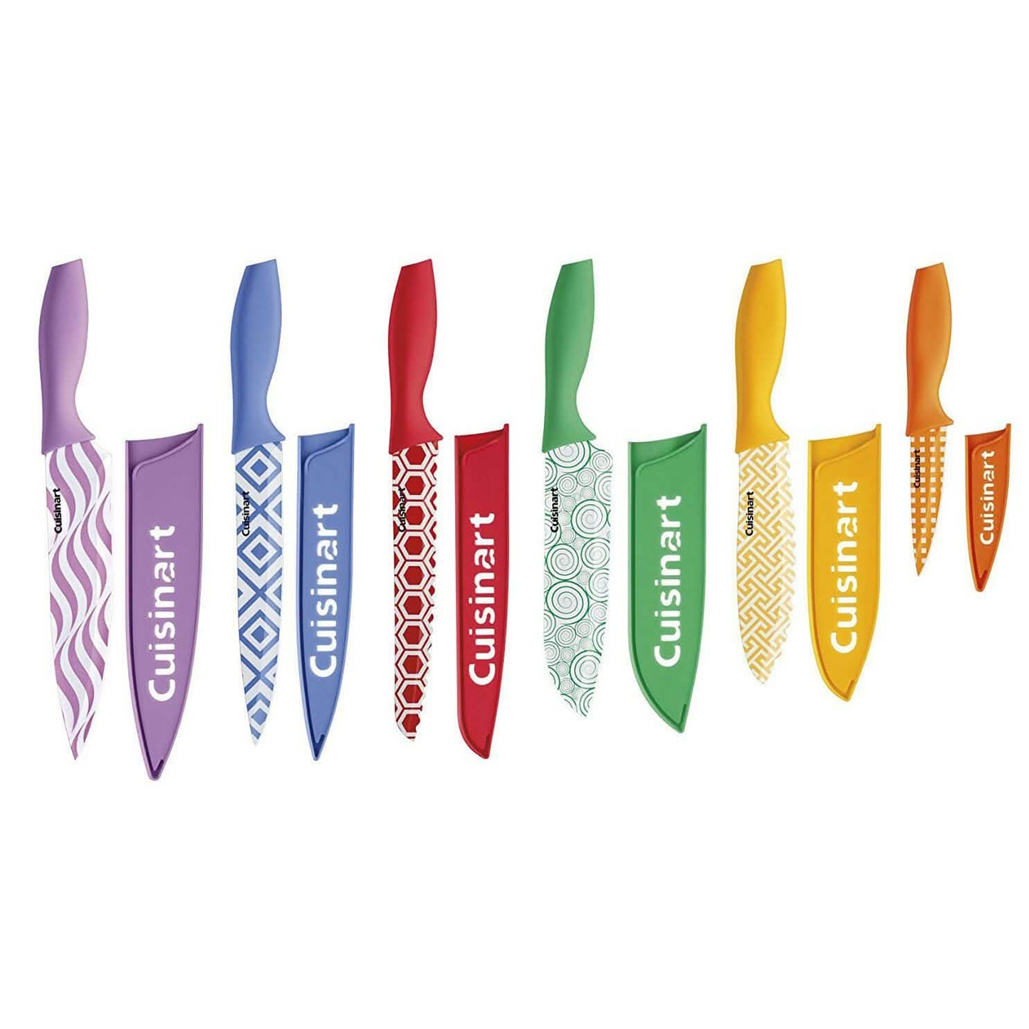 12-Piece Set: Cuisinart Printed Color Knife With Blade Guards DailySale