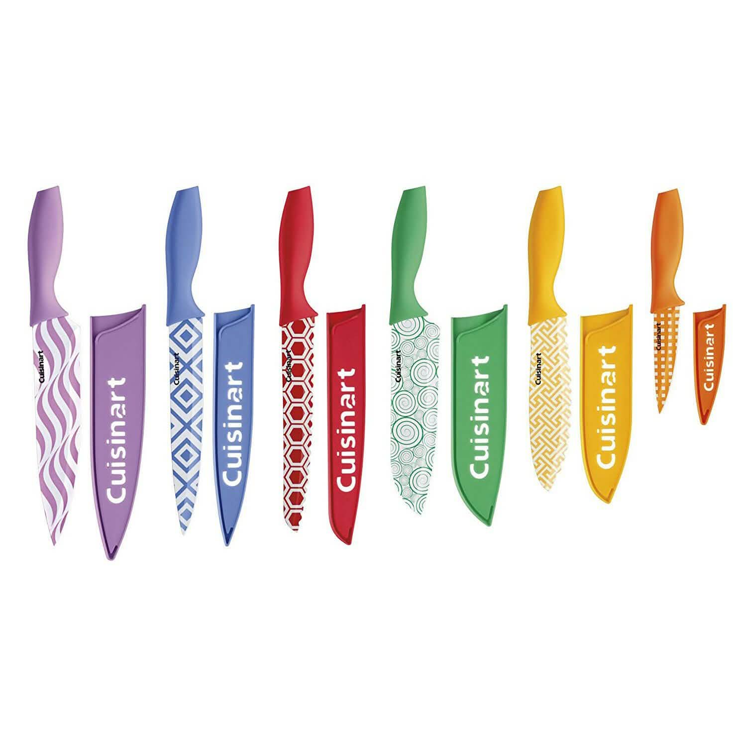 12-Piece Set: Cuisinart Printed Color Knife With Blade Guards DailySale