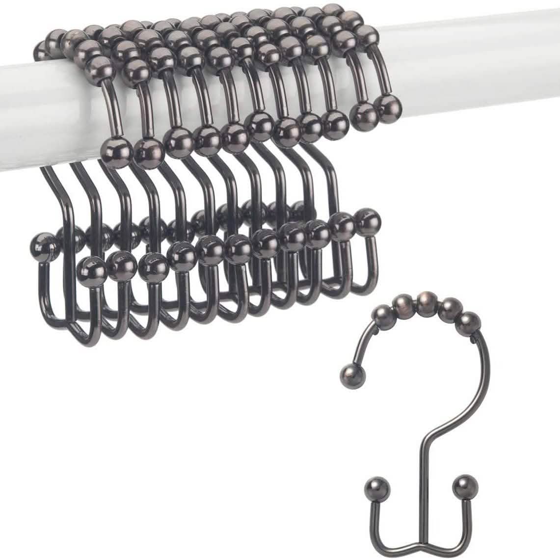 12-Piece Set: Titanker Shower Curtain Hooks Rings DailySale
