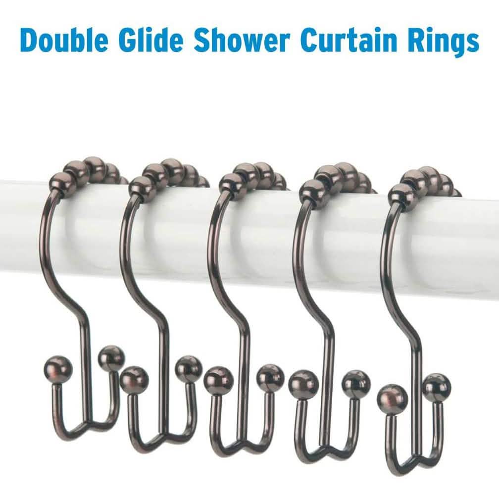 12-Piece Set: Titanker Shower Curtain Hooks Rings DailySale