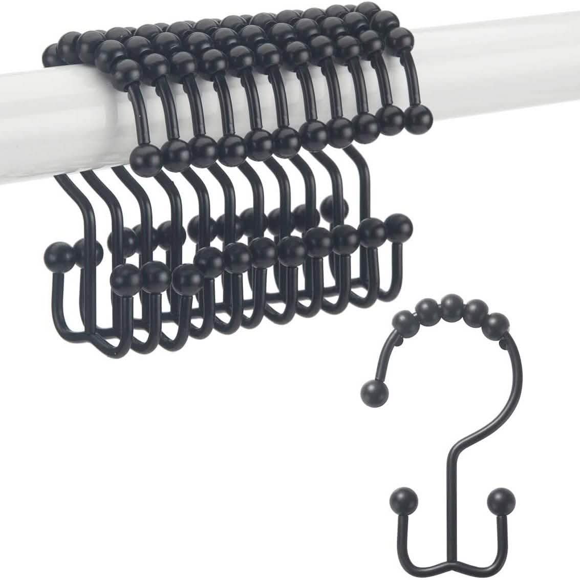 12-Piece Set: Titanker Shower Curtain Hooks Rings DailySale