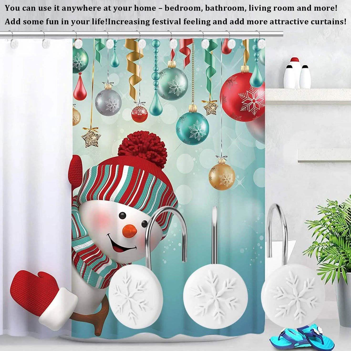 12-Piece: Snowflake Anti-Rust Round Shower Curtain Hooks for Home Bathroom Decor DailySale
