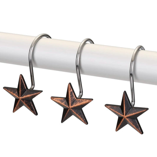 12-Pieces: Anti-Rust Star Decorative Shower Curtain Hooks DailySale