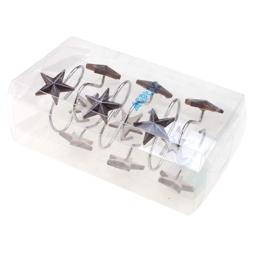 12-Pieces: Anti-Rust Star Decorative Shower Curtain Hooks DailySale