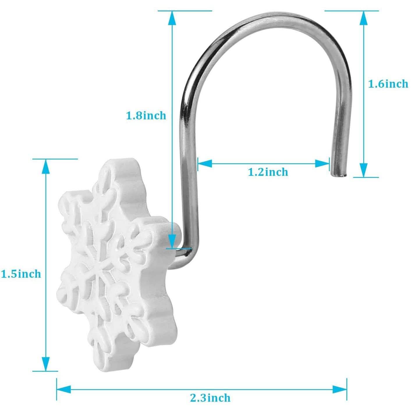 12-Pieces: Christmas Shower Curtain Anti-Rust Hooks DailySale