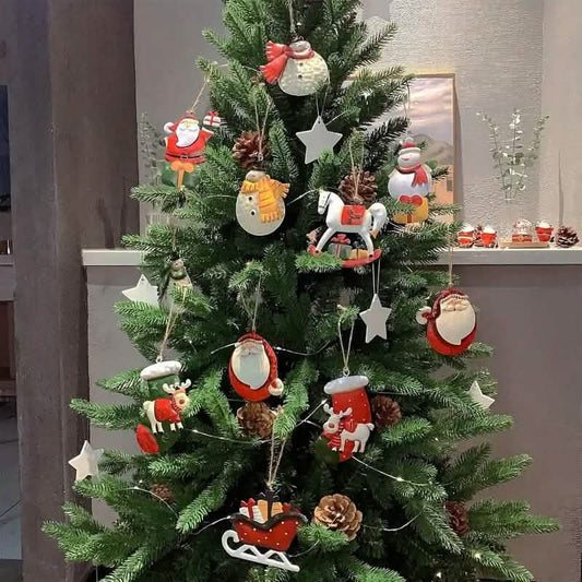 12-Pieces: Christmas Tree Colorful Resin Elk Pendant Decoration DailySale