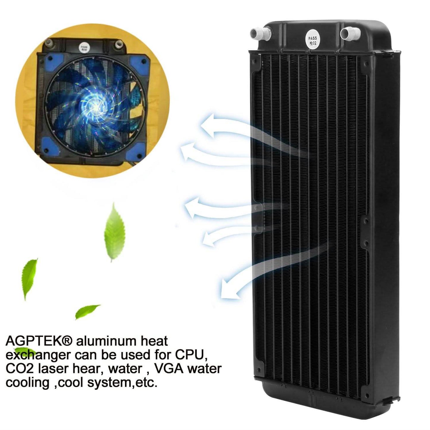 12 Pipe Aluminum CPU CO2 Laser Water Cool System Computer R240 DailySale