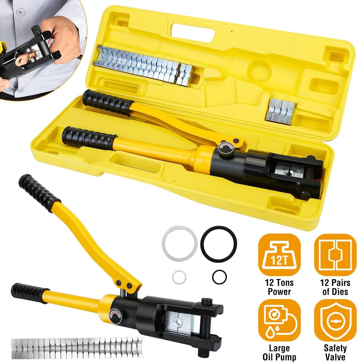12 Ton Hydraulic Wire Crimper DailySale