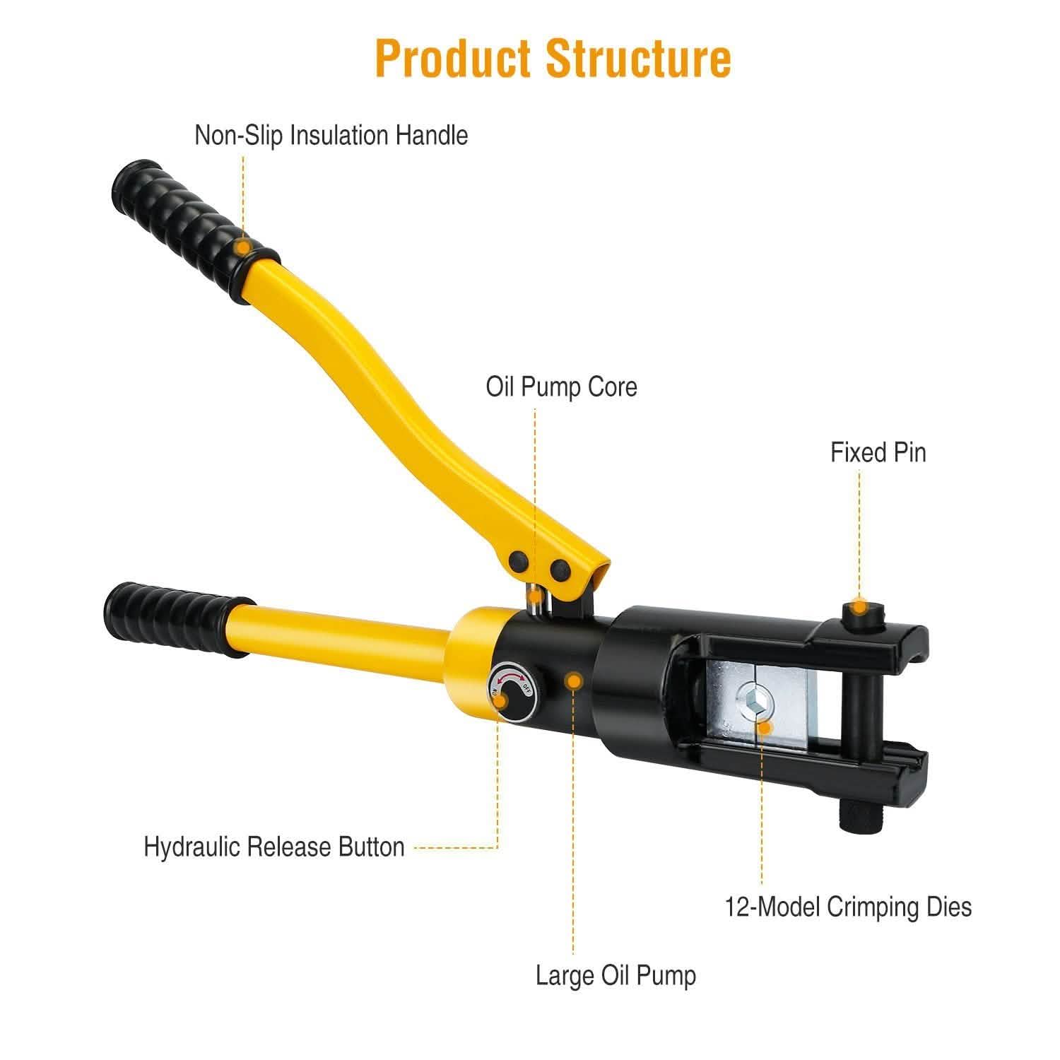 12 Ton Hydraulic Wire Crimper DailySale