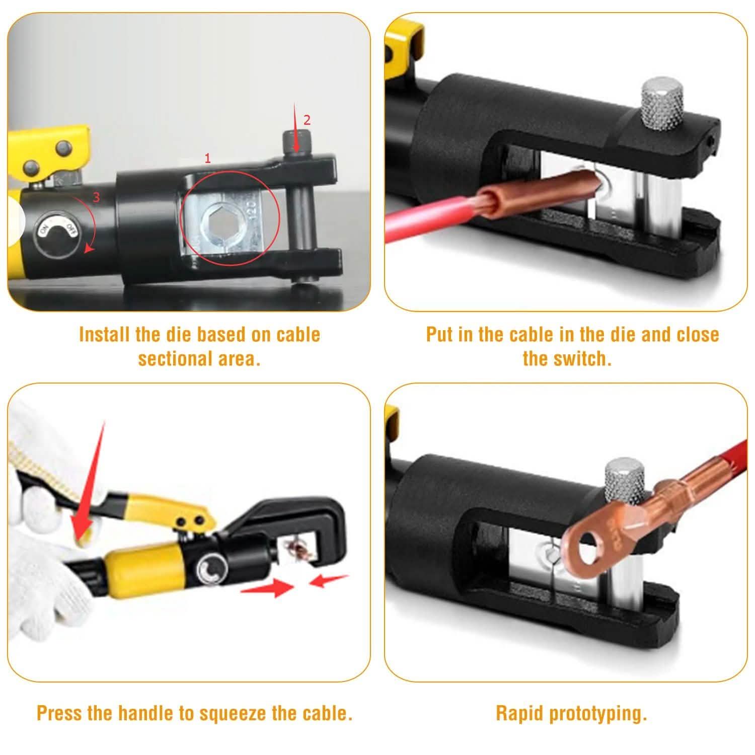 12 Ton Hydraulic Wire Crimper DailySale