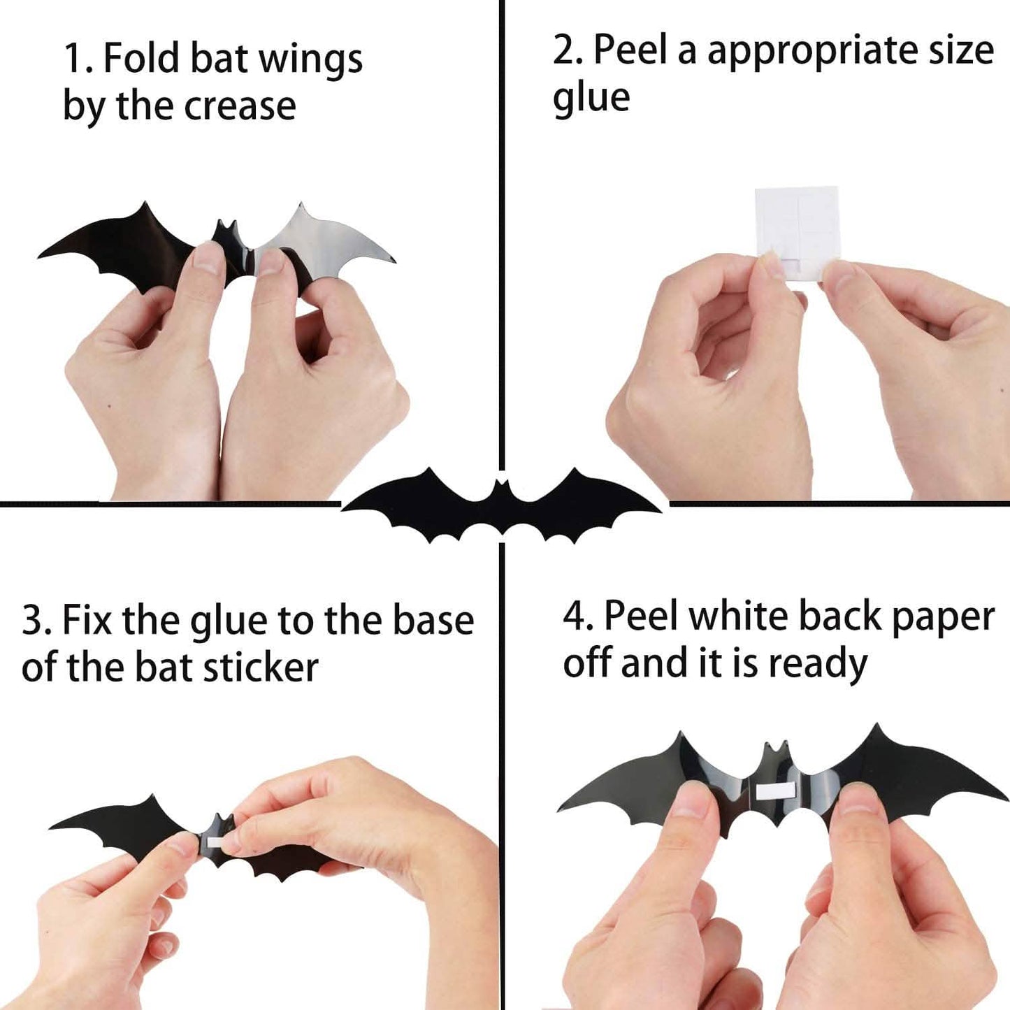 120-Piece: 3D Bat Halloween Decoration Stickers DailySale