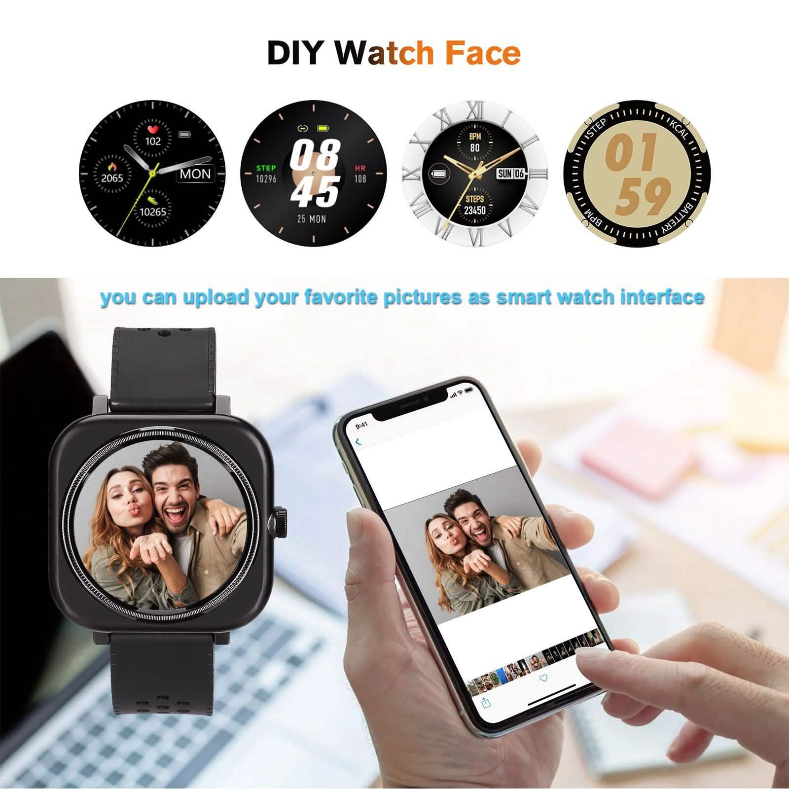 1.28'' Touch Screen Smartwatch Handsfree Bluetooth Sport Fitness Tracker DailySale