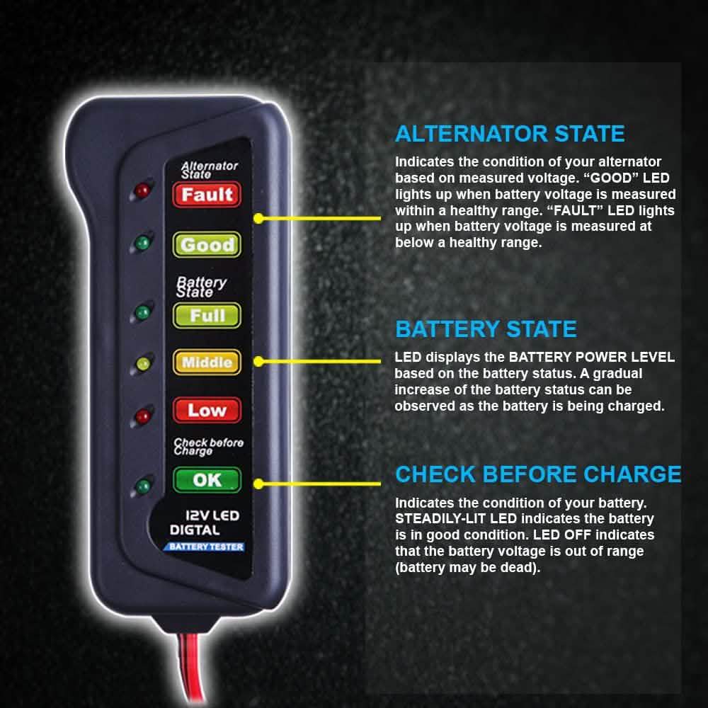 12V Car Digital Battery/Alternator Tester 15 Amps DailySale