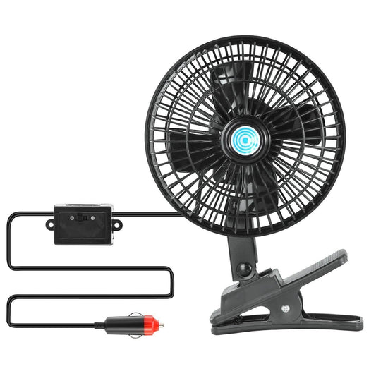 12V Car Fan Oscillating Clip on Cooling Fan with 2 Speeds 120° Rotation DailySale