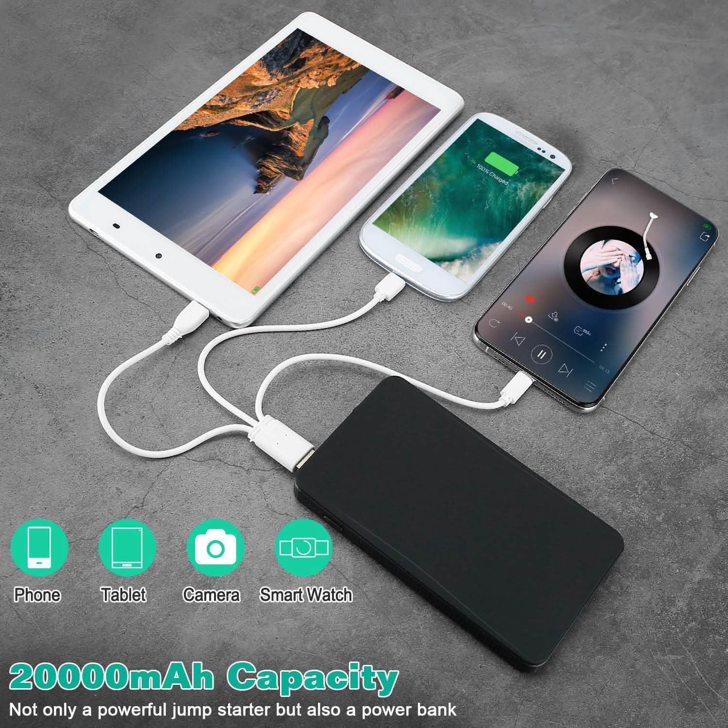 12V Car Jumper Starter 300A Peak 20000 mAh Battery Charger DailySale