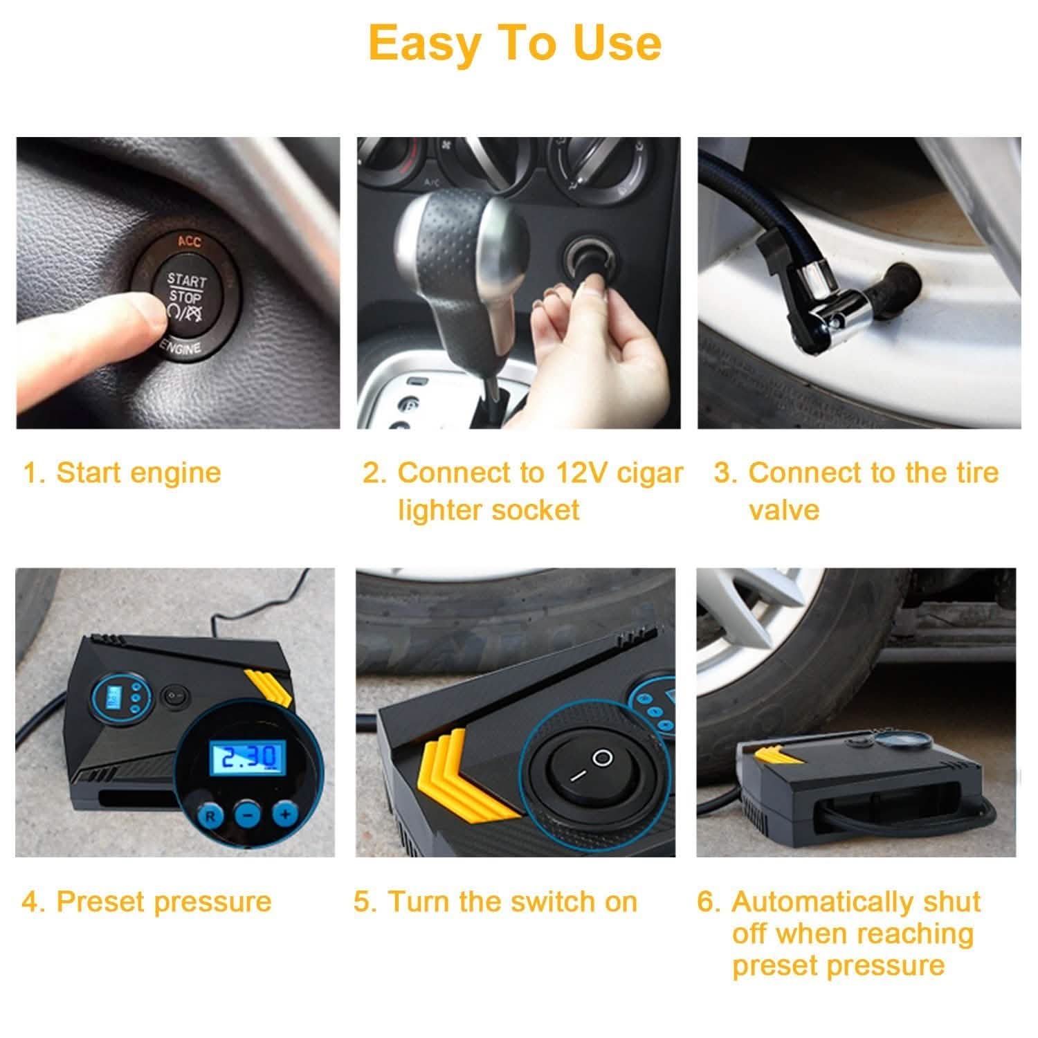 12V DC 100W 150PSI Digital Tire Inflator DailySale