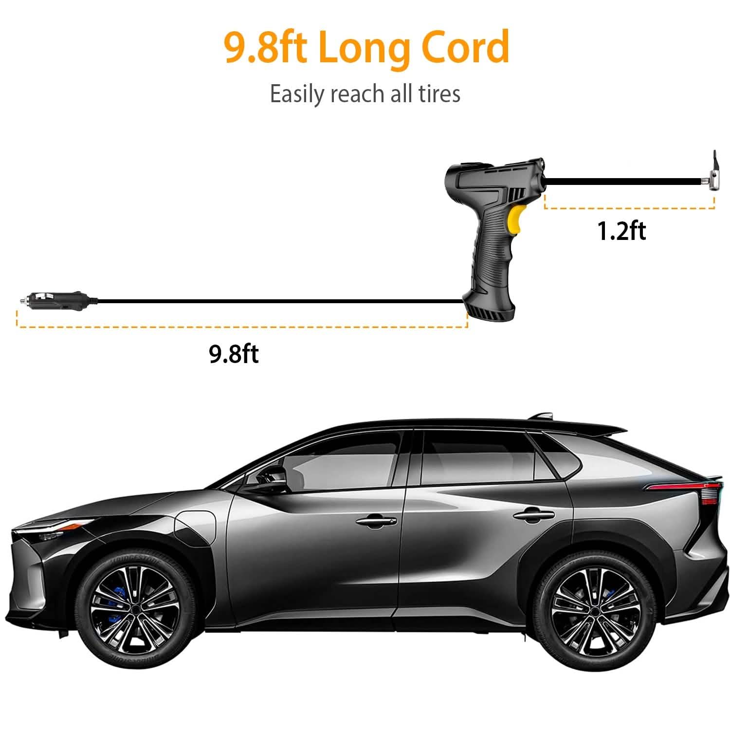 12V Digital Car Tire Inflator with LED Light 150 PSI DailySale