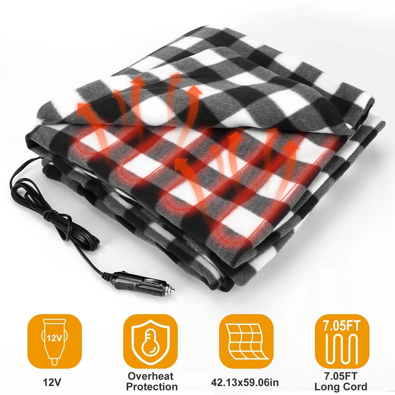 12V Electric Car Heated Blanket DailySale