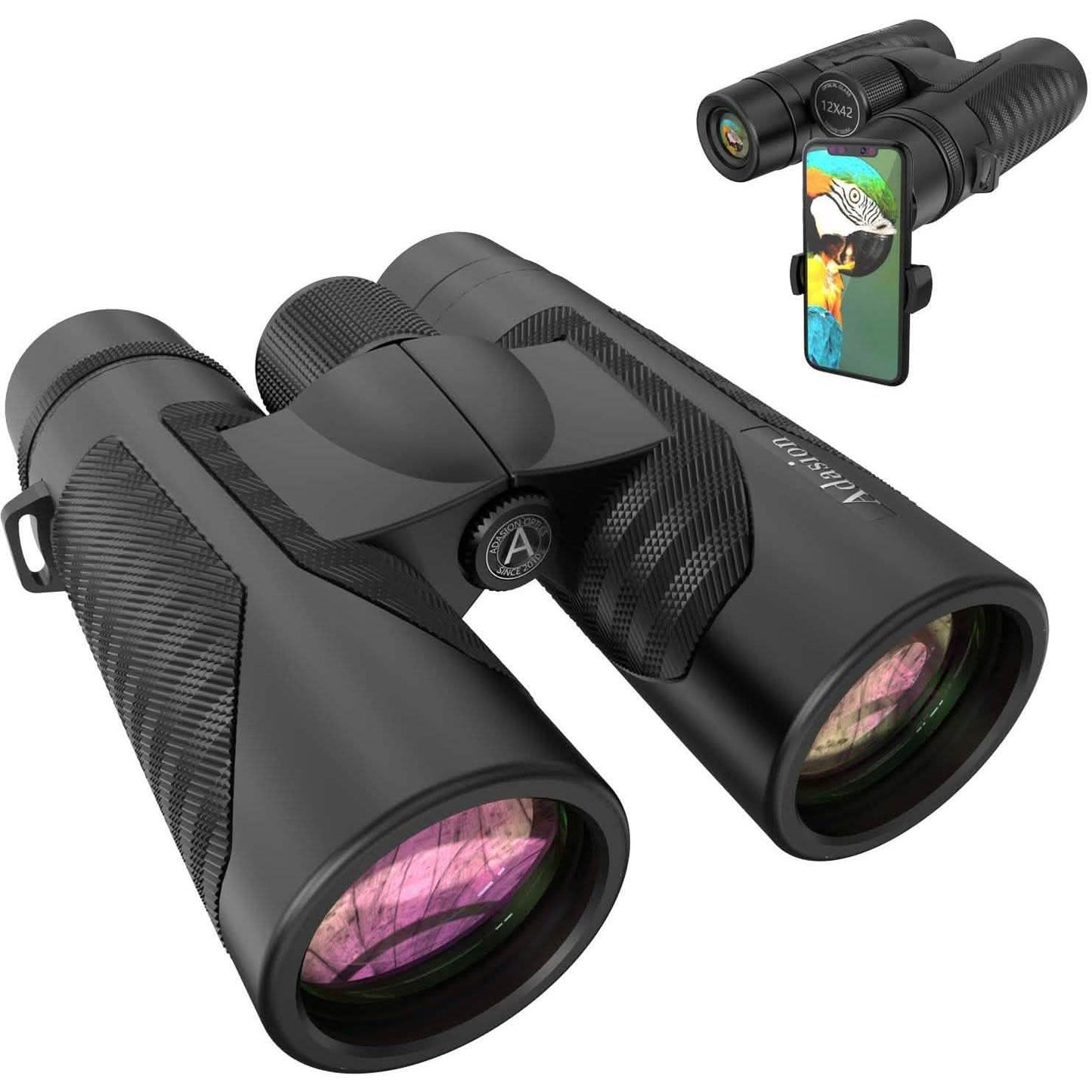 12x42 HD Binoculars for Adults with Universal Phone Adapter DailySale