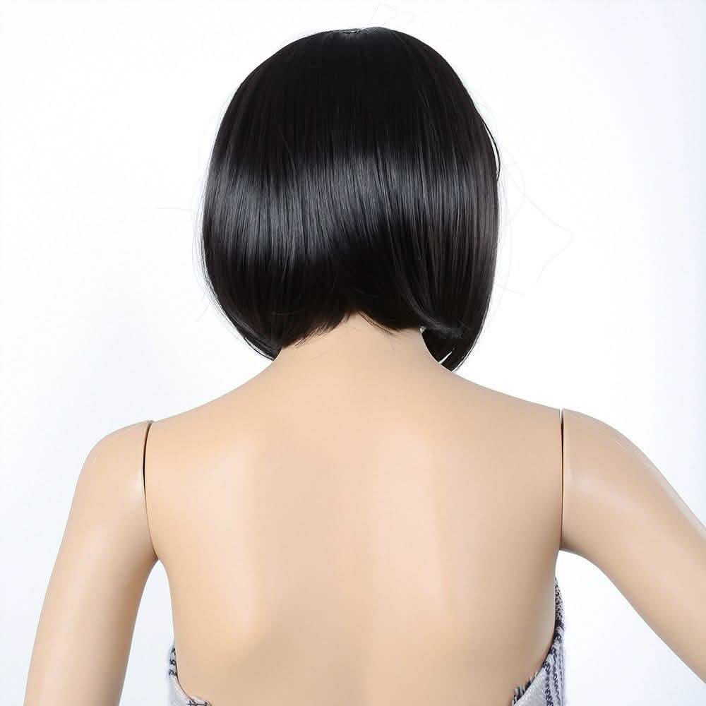 13 Inches Straight Heat Resistant Short Bob Full Hair Wigs with Flat Bangs DailySale