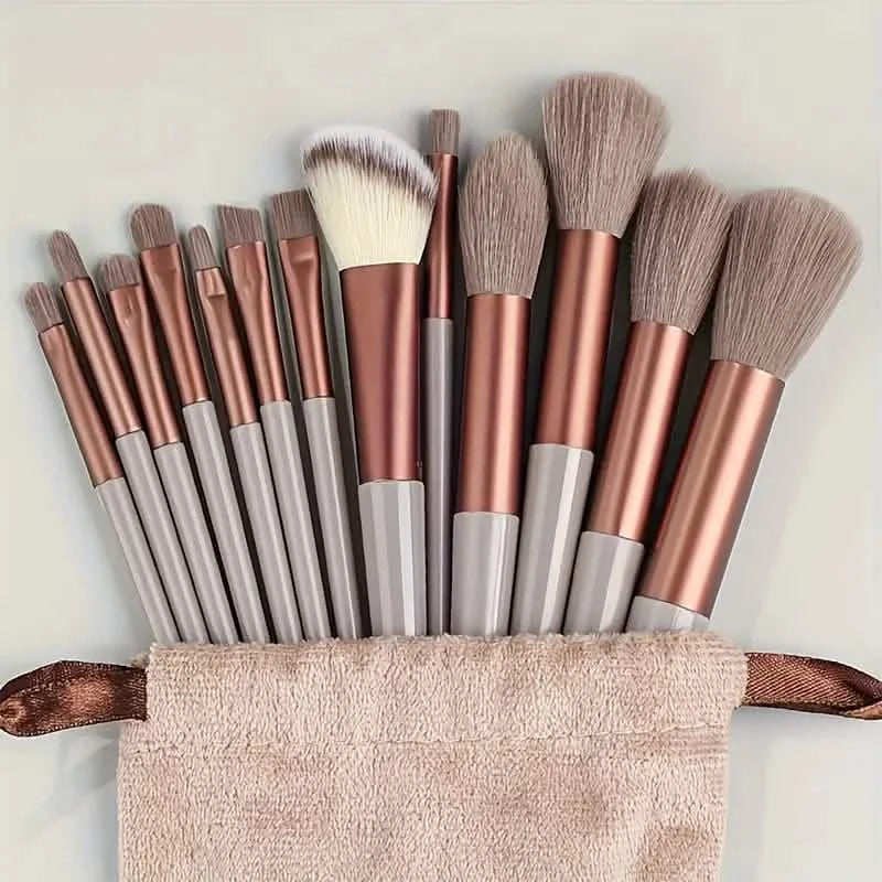 13-Piece: Professional Soft Fluffy Makeup Brush Set with Bag Case DailySale