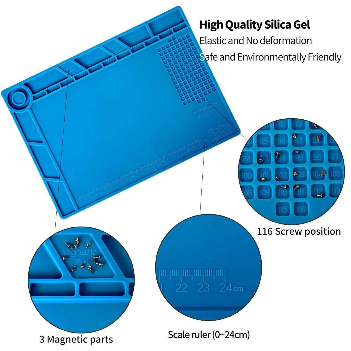 13.8" X 9.8" Magnetic Soldering Silicone Heat Insulation Mat DailySale