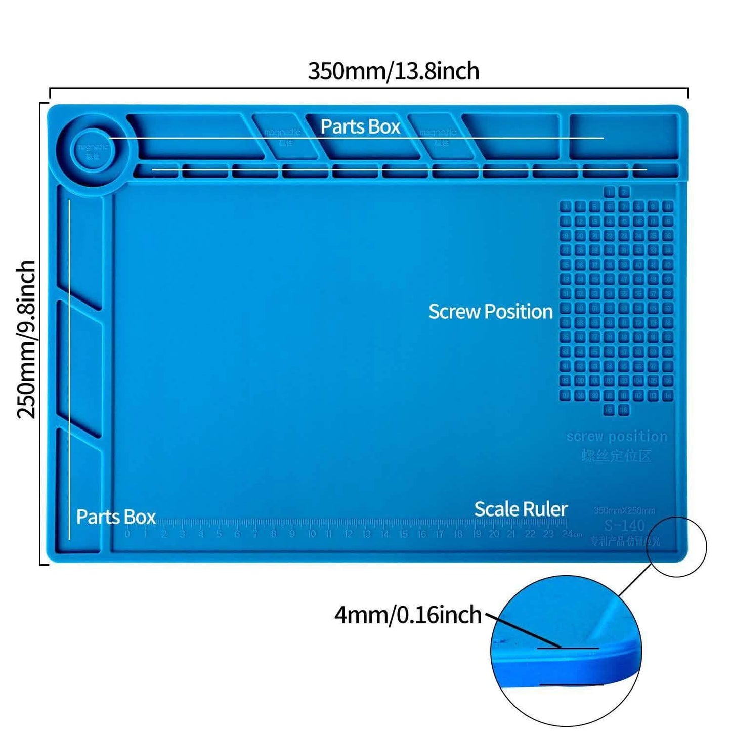 13.8" X 9.8" Magnetic Soldering Silicone Heat Insulation Mat DailySale