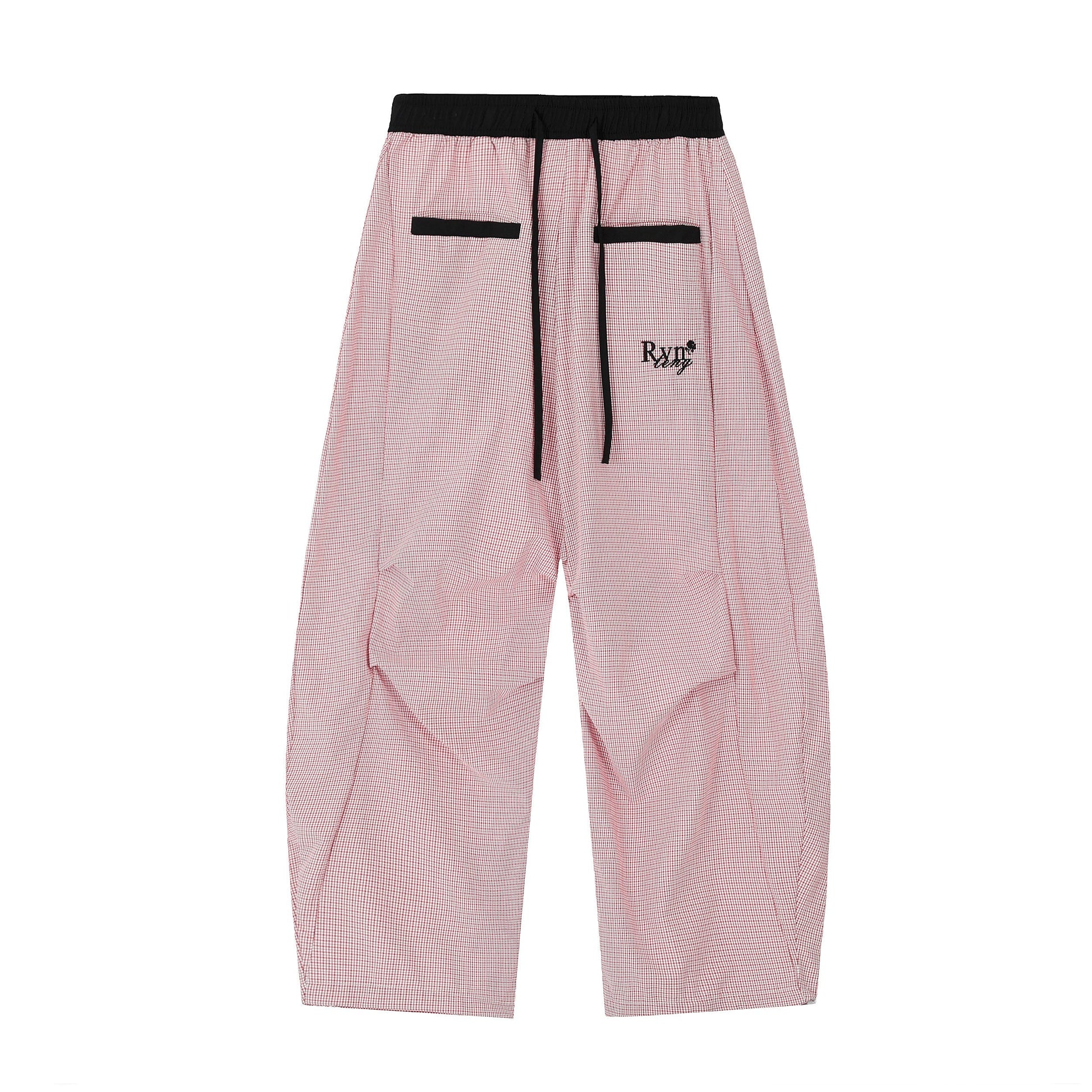 Everyday Ease Gingham Relaxed Pants - Luxury Oversized Check Trousers | LuxuryUrbanwear - Luxuryurbanwear