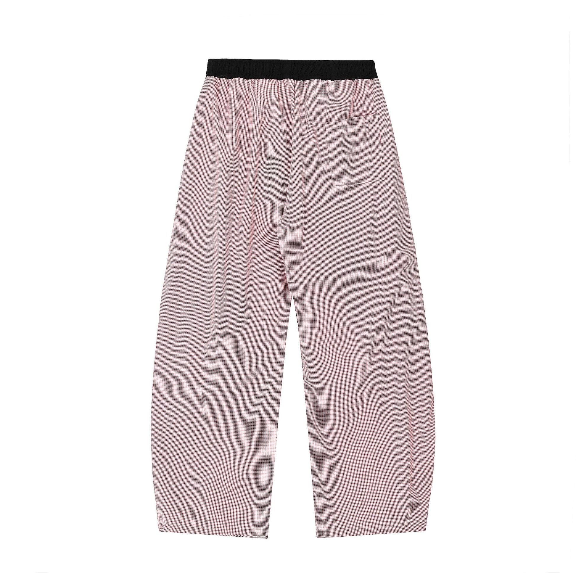 Everyday Ease Gingham Relaxed Pants - Luxury Oversized Check Trousers | LuxuryUrbanwear - Luxuryurbanwear
