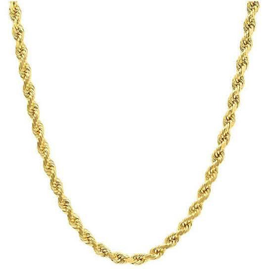 14K Gold 1.5MM Diamond Cut Rope Chain Necklace for Men and Women DailySale