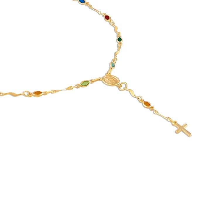 14K Gold Multicolor Virgin Mary Necklace DailySale