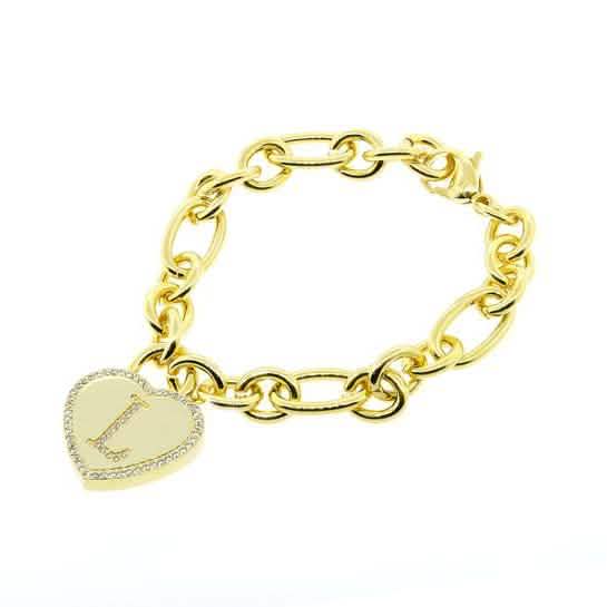 14K Gold Plated Initial Heart Bracelet DailySale