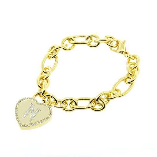 14K Gold Plated Initial Heart Bracelet DailySale