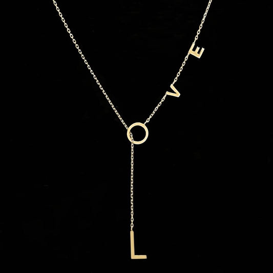 14K Gold Plated Love Lariat Necklace DailySale