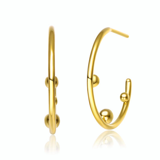 14K Gold Plated Pearl Hoop Earrings DailySale
