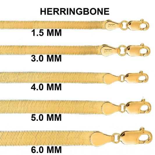 14K Solid Gold Herringbone Necklace DailySale