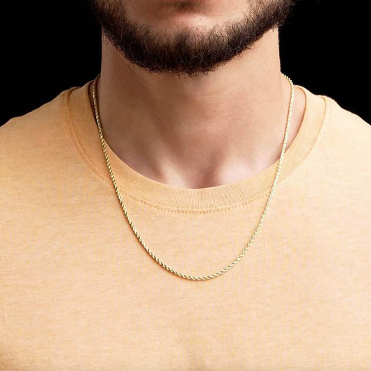 14k Solid Gold Rope Chain 2.5mm DailySale