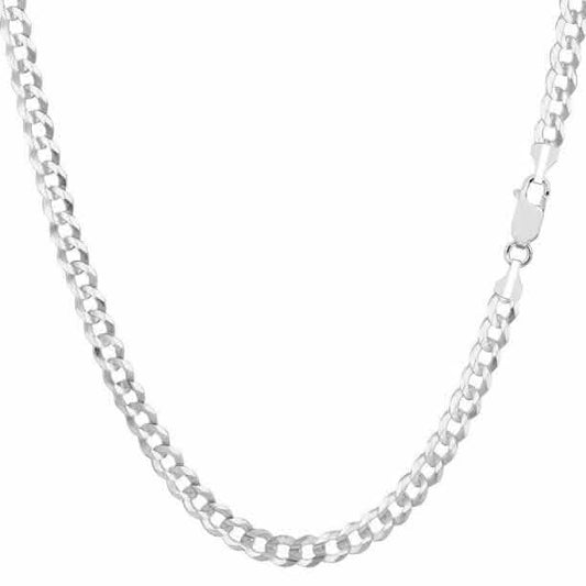 14K Solid White Gold 2mm Cuban Link Chain Necklace DailySale