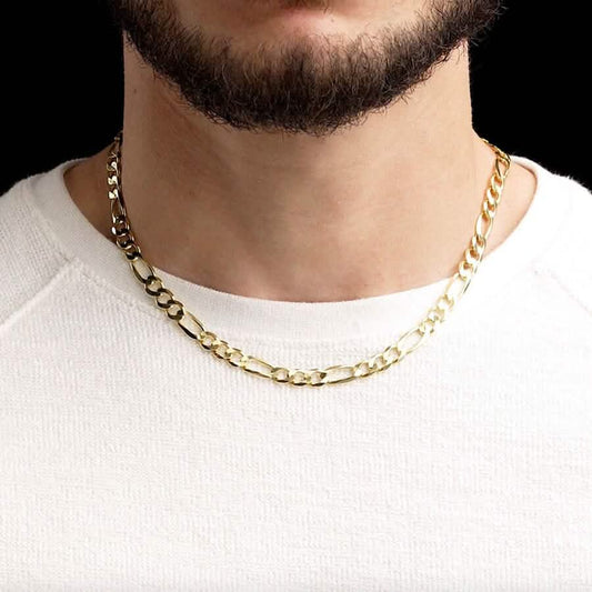 14K Solid Yellow Gold 5mm Figaro Link Chain Necklace DailySale