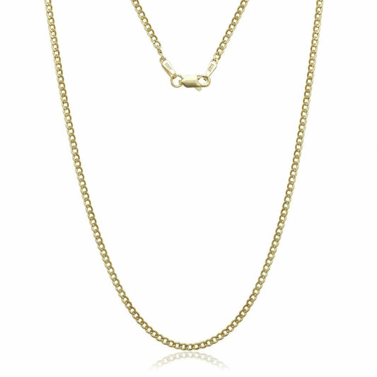 14k Solid Yellow Gold Cuban Link Chain Necklace - Assorted Sizes DailySale
