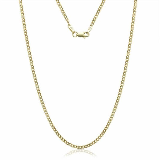 14K Solid Yellow Gold Cuban Link Chain Necklace DailySale