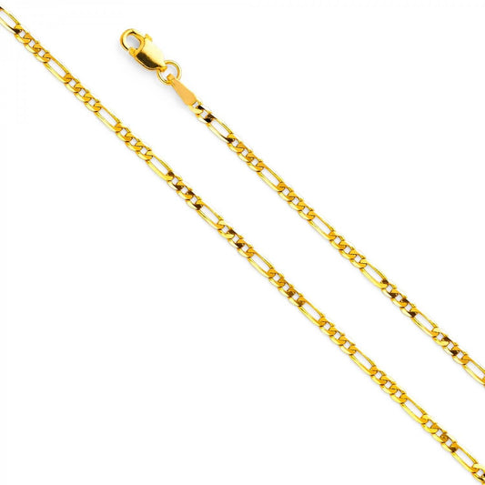 14K Solid Yellow Gold Figaro Chain Necklace DailySale