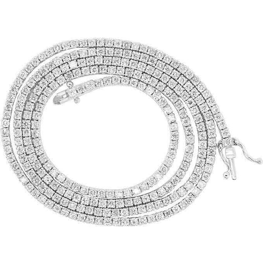 14k White Gold 4.20 Ct.T.W. Earth Mined Real Diamond Pretty Tennis Necklace 16" DailySale