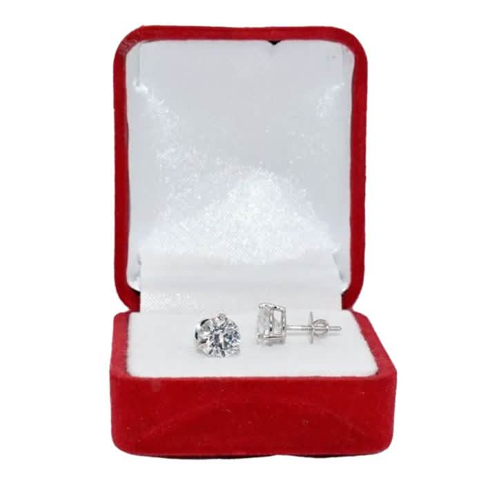 14K White Gold Studs IGI Certified Diamond Earrings Round 1.80 Ct Lab Grown DailySale