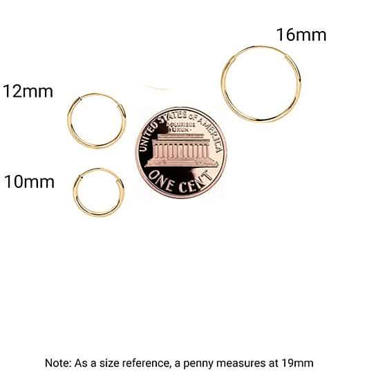 14K Yellow Gold Endless Hoop Earrings DailySale