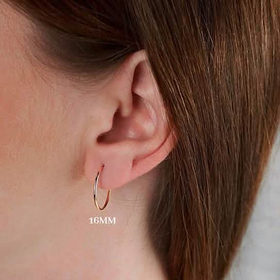 14K Yellow Gold Endless Hoop Earrings DailySale