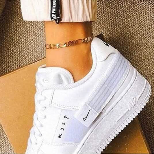 14k Yellow Gold Filled High Polish Finsh Figaro Link Anklet 5mm 9.5'' White/Yellow DailySale