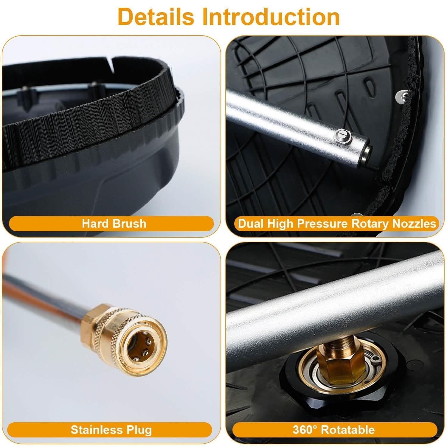 15" High Pressure Flat Surface Cleaner DailySale