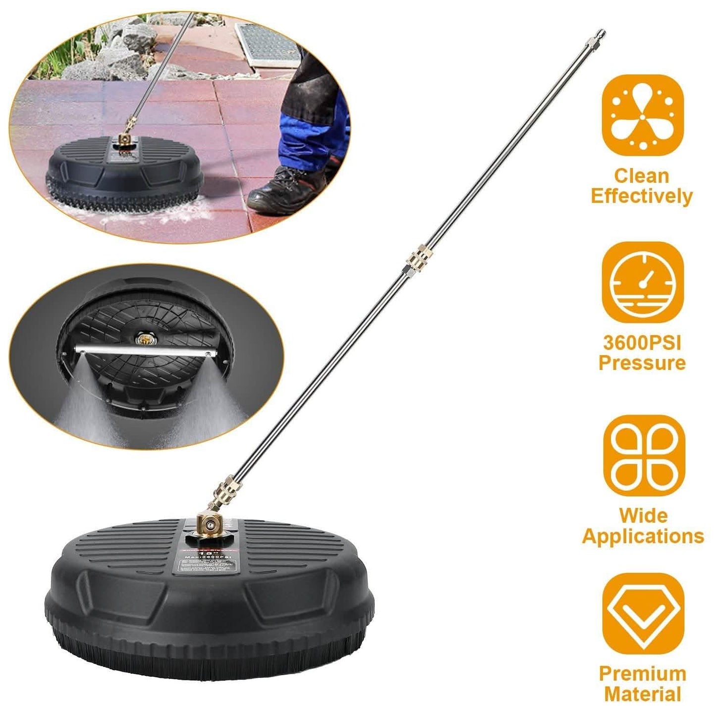 15" High Pressure Flat Surface Cleaner DailySale